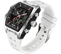 findtime Eckige Uhren Herren Digital Militär Uhr Designer Sportuhr Herren 5ATM Wasserdicht Leuchtend Stoppuhr Coutdown Männer Uhr Quarz Armbanduhr Digital Analog Herrenuhr Outdoor