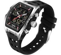 findtime Eckige Uhren Herren Digital Militär Uhr Designer Sportuhr Herren 5ATM Wasserdicht Leuchtend Stoppuhr Coutdown Männer Uhr Quarz Armbanduhr Digital Analog Herrenuhr Outdoor