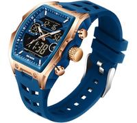findtime Eckige Uhren Herren Digital Militär Uhr Designer Sportuhr Herren 5ATM Wasserdicht Leuchtend Stoppuhr Coutdown Männer Uhr Quarz Armbanduhr Digital Analog Herrenuhr Outdoor