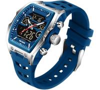 findtime Eckige Uhren Herren Digital Militär Uhr Designer Sportuhr Herren 5ATM Wasserdicht Leuchtend Stoppuhr Coutdown Männer Uhr Quarz Armbanduhr Digital Analog Herrenuhr Outdoor