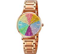 findtime Fashion Damenuhr Glitzer Strass Regenbogen Zifferblatt Luxus Analog Uhr Frauen Bunt Armbanduhren Schmuck Damen Uhren Rosegold/Weiß/Schwarz/Rot Edelstahlarmband Leder Bunte Steine