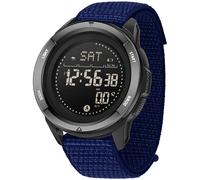 findtime Kompass Digitale Militär Uhr für Herren Damen Nylon Armbanduhren mit Metronom Schrittzähler Duale Zeitzone Timer Stoppuhr 5ATM wasserdichte Digitaluhren
