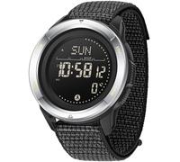 findtime Kompass Digitale Militär Uhr für Herren Damen Nylon Armbanduhren mit Metronom Schrittzähler Duale Zeitzone Timer Stoppuhr 5ATM wasserdichte Digitaluhren