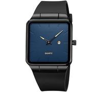 findtime Quadratische Uhren Herren Anlog Quarz Klassische Minimalistische Herrenuhr mit Datumsanzeige Schwarz