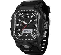 findtime Uhren Herren Militär Uhr Outdoor Eckige Armbanduhr Digital Analog Design Sportuhr Männer Herrenuhr 5ATM Wasserdicht Beleuchtung Datum 12/24H Stoppuhr Coutdown DREI Zeitzonen