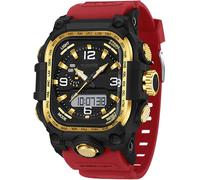 findtime Uhren Herren Militär Uhr Outdoor Eckige Armbanduhr Digital Analog Design Sportuhr Männer Herrenuhr 5ATM Wasserdicht Beleuchtung Datum 12/24H Stoppuhr Coutdown DREI Zeitzonen