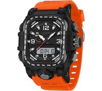 findtime Uhren Herren Militär Uhr Outdoor Eckige Armbanduhr Digital Analog Design Sportuhr Männer Herrenuhr 5ATM Wasserdicht Beleuchtung Datum 12/24H Stoppuhr Coutdown DREI Zeitzonen