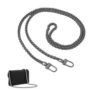 FINEASY Taschenkette 120cm, Schultergurt für Taschen, Trageriemen Kette für Handtaschen, Handtaschenkette Schulterriemen Metall Kettenriemen für Umhängetasche Geldbörse Tasche (Schwarz)