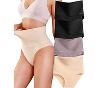 FINETOO 4er Pack Bauchweg Unterhose Damen High Waist Slip Seamless Slips Hohe Taille Unterwäsche Frauen Nahtlose Panty Mehrpack S-3XL.