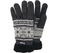 Finger Handschuh mit Norweger Muster Thinsulate für Damen grau mit dunkelgrau, XL