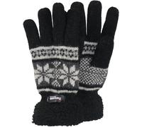 Finger Handschuh mit Norweger Muster Thinsulate für Damen schwarz, XL