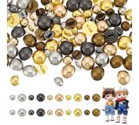 FINGERINSPIRE 100 Stück Mini Gewölbte Pilzknöpfe Aus Legierung 5 Farben 4x3.5 mm 6x4.5 mm Mikrolegierung Zum Nähen Gewölbte Knöpfe Mit 1 Löchern Kleine Halbrunde Schaft Blazer Knöpfe Für DIY Handwerk