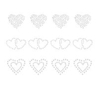 FINGERINSPIRE 12 Stück Bling Heart Hotfix Strasssteine Glitzer Herz Aufbügeln 3 Stile Herz Strass Aufbügeln Transfers für DIY Jeans Jacke Handtasche Valentinstag Dekoration