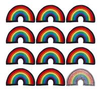 FINGERINSPIRE 12 Stück Gay Rainbow Bestickte Aufnäher 32x52mm Progress Pride Rainbow Applikationen Gay Pride Lesbian Patch Regenbogen Aufnäher Zum Aufbügeln Stoff Love LGBT Stoffapplikationen