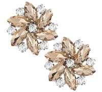 FINGERINSPIRE 2 Stück Dunkelgelbe Strass Kristall Metall Schuhklammern 32x34 mm Elegante Blumen Schuhschnalle Glänzende Kristall Schuhklammern Für Damen Für Party Dekoration Hochzeit DIY Handwerk