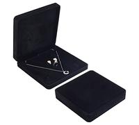 FINGERINSPIRE 2 Stück Schwarz Samt Schmuckset Box Quadratisch 19x19x3.7cm Tablett Reise Schmuck Organizer Schmuck Geschenkbox Für Armband Halskette Ohrring Ring Luxus Schmuck Aufbewahrungsbox