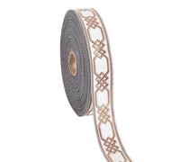 FINGERINSPIRE 25 m Langes Jacquard Band Im Ethno Stil 27mm Breit Peruanische Farbe Polyester Vintage Jacquard Borte Mit Endlosem Knoten Klassisches Rautenmuster Stoffband Für DIY Bastel Nähprojekte