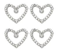 FINGERINSPIRE 4 Stück Transparente Strass Applikationen In Herzform Zum Aufnähen 7.9x9.1cm Herz Bastelperlen Filzapplikationen Mit Glas Für Kostümzubehör Basteldekoration