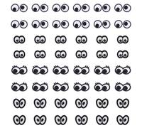 FINGERINSPIRE 48 Stück Schwarze Und Weiße Augen Zum Aufbügeln 4 Stile Polyester Stickstoff Augen Zum Aufnähen 27~45 mm Augen Nähapplikationen Aufkleber Aufnäher Für Kleidung Jacke Hut Jeans DIY