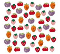 FINGERINSPIRE 50 Stück Häkelapplikationen 5 Stile Obst Aufnäher Erdbeere Kirsche Kleine Gestrickte Obst Designs Für DIY Bastelarbeiten Stirnbänder Jeans Rucksäcke Stoffdekor