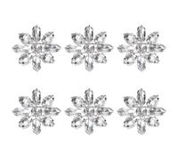 FINGERINSPIRE 6 Stück Hotfix Strass Applikation Mit Blumenmotiv 38x38mm Platin Klare Strass Cabochons Applikation Zum Aufbügeln/Aufnähen Blumen Kristall Aufnäher Für Hochzeit Brautkleid DIY Kleidung