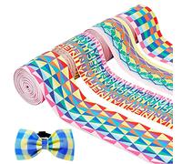 FINGERINSPIRE 7.3m 4 Stile Nähen Gummibänder Nylon Gummiband 5cm Breit Quadratisch/Dreieckig/Buchstaben/Würfelmuster Gummiband Bunt Weicher Elastischer Besatz Für Kleiderbund Perückenbänder