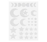 FINGERINSPIRE 70 Stück Sterne/Mond Muster Zum Aufbügeln Kristall Strass Aufkleber 19x20mm Sterne/Mond Strass Transfer Strass Transfer Zum Aufbügeln Hotfix Transfer Strass Transfers Aufnäher