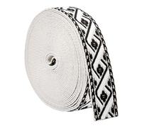 FINGERINSPIRE 9.14 m Jacquard Polyesterband 38mm Breit Schwarzes Rautenmuster Vintage Borte Dekoratives Klassisch Gewebtes Band Für DIY Nähprojekte Und Heimdekorationsarbeiten