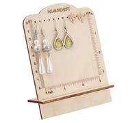 FINGERINSPIRE Ohrring Messständer 10x4x13cm Holz Ohrstecker Ständer Ohrring Organizer Rahmen Mit Messung Rechteckiger Ohrringhalter In BurlyWood Farbe Zum Messen Und Verkaufen von Ohrringen