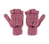 Fingerlose Winterhandschuhe zum Warmhalten der Hände, 2 Stück, rosa Wollhandschuhe