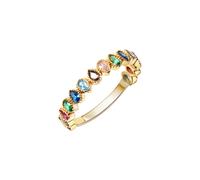 Fingerring "375/- Gelbgold Zirkonia" Gr. 52, gelb (gelb, bunt), FASCINATION BY ELLEN K., Fingerringe, Damen, 052 (16,6), Gold (20169512-52) gelb, bunt