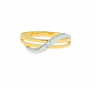 Fingerring ADELIA´S "Damenring 333 Gold ( 8K ) mit Zirkonia - Goldring" Gr. 60, silber, Fingerringe, Damen, 60, Gold, Fingerring, Goldring (87431206-60) silber