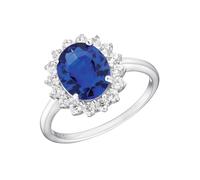 Fingerring AMOR "2035657/-58/-59/-60/-61" Gr. 52, blau (silberfarben, blau, kristallweiß), Fingerringe, Damen, 52, Silber 925 (Sterlingsilber), 1,5mm, Fingerring, mit Zirkonia (synth.) (11808653-52) s