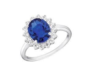 Fingerring AMOR "2035657/-58/-59/-60/-61" Gr. 58, blau (silberfarben, blau, kristallweiß), Fingerringe, Damen, 58, Silber 925 (Sterlingsilber), 1,5mm, Fingerring, mit Zirkonia (synth.) (11808653-58) s