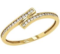Fingerring AMOR "2036934/-35/-36/-37/-7402" Gr. 56, gold (gelbgoldfarben, kristallweiß), Fingerringe, Damen, 56, Gelbgold 375, 1,4mm, Fingerring, mit Zirkonia (synth.) (50538920-56) gelbgoldfarben, kr