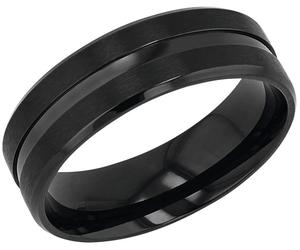 Fingerring AMOR "2037292/-93/-94/-95/-96" Gr. 62, schwarz, Fingerringe, Damen, 62, Edelstahl, Fingerring (85224810-62) schwarz