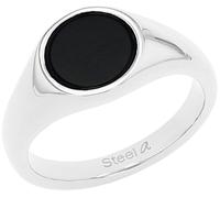 Fingerring AMOR "2037297/-298/-299/-300-306, 2037307/-08/-09/-10-16" Gr. 66, schwarz (edelstahlfarben, schwarz), Fingerringe, Damen, 66, Edelstahl, 1,9mm, Fingerring, mit Onyx (52710057-66) edelstahlf