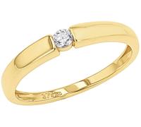 Fingerring AMOR "2037428/-29/-30/-31/-32" Gr. 56, gold (gelbgoldfarben, kristallweiß), Fingerringe, Damen, 56, Gelbgold 375, 1,2mm, Fingerring, mit Zirkonia (synth.) (99760458-56) gelbgoldfarben, kris