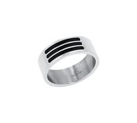 Fingerring AMOR Gr. 56, edelstahlfarben, schwarz, Fingerringe, Damen, 56, Edelstahl, 8mm, Fingerring (13013644-56) edelstahlfarben, schwarz