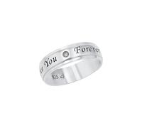Fingerring AMOR "Love You Forever" Gr. 58, silberfarben, Fingerringe, Damen, 58, Silber 925 (Sterlingsilber), 6mm, Fingerring (52106419-58) silberfarben