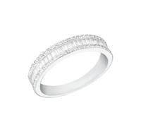 Amor Ring Damen Gr. 58 (Ø 18,5 mm) Silber 925 rhodiniert, Zirkonia Weiß, Breite 5 mm