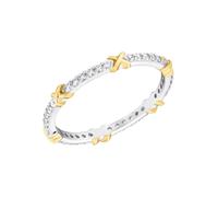 Fingerring AMOR "Small Elegance" Gr. 60, gold (silberfarben, gelbgoldfarben, kristallweiß), Fingerringe, Damen, 60, Silber 925 (Sterlingsilber), 2mm, Fingerring, mit Zirkonia (synth.) (34967006-60) si