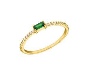 Fingerring AMOR "Smaragreen" Gr. 54, grün (goldfarben, weiß, grün), Fingerringe, Damen, 54, Silber 925 (Sterlingsilber), 1,3mm, Fingerring, mit Zirkonia (synth.) (83172666-54) goldfarben, weiß, grün