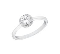 Fingerring AMOR "Uni Chic" Gr. 54, silber (silberfarben, kristallweiß), Fingerringe, Damen, 54, Silber 925 (Sterlingsilber), 1,5mm, Fingerring, mit Zirkonia (synth.) (54753422-54) silberfarben, krista