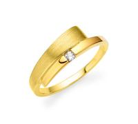 Fingerring BRUNO BANANI "Schmuck Geschenk Silber 925 Damenring" Gr. 53, gold (gelbgoldfarben, kristallweiß), Fingerringe, Damen, 53, Silber 925 (Sterlingsilber), 1,7mm, Fingerring, mit Zirkonia (synth