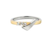 Fingerring BRUNO BANANI "Schmuck Geschenk Silber 925 Damenring" Gr. 53, gold (silberfarben, gelbgoldfarben, kristallweiß), Fingerringe, Damen, 53, Silber 925 (Sterlingsilber), 1,9mm, Fingerring, mit Z