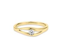 Fingerring BRUNO BANANI "Schmuck Geschenk Silber 925 Damenring" Gr. 56, gold (gelbgoldfarben, kristallweiß), Fingerringe, Damen, 56, Silber 925 (Sterlingsilber), 1,8mm, Fingerring, mit Zirkonia (synth