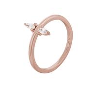 Fingerring CAÏ "925 Silber rosévergoldet mit Zirkonia" Gr. 15,5, rot, Fingerringe, Damen, 048 (15,3), Silber 925 (Sterlingsilber), Fingerring (71458965-15,5) rot