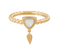 Fingerring CAÏ "925 Silber vergoldet weißer Mondstein" Gr. 56, gelb, Fingerringe, Damen, 056 (17,8), Silber 925 (Sterlingsilber), Fingerring (20018222-56) gelb