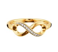 Fingerring CAÏ "925/- Sterling Silber gelb vergoldet Topas" Gr. 16, gelb, Fingerringe, Damen, 050 (15,9), 0,32, Silber 925 (Sterlingsilber), Fingerring (16219667-16) gelb